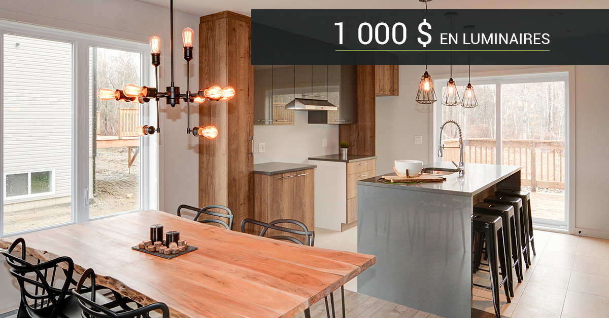 Promotion - Obtenez 1 000$ en luminaire à l'achat de votre maison